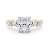 Sculpted Rd Center Single Row Round Diamond Engagement Ring — 9K/18K Gold & Platinum