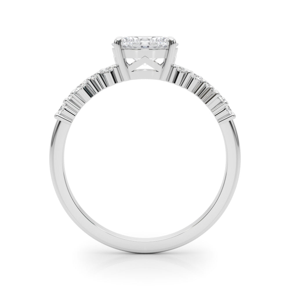 Refined Ov Center East To West Oval Diamond Engagement Ring — 9K/18K Gold & Platinum
