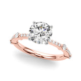 Bespoke Single Row Engagement Ring Round Diamond Engagement Ring — 9K/18K Gold & Platinum