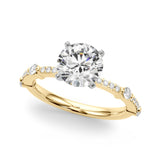 Bespoke Single Row Engagement Ring Round Diamond Engagement Ring — 9K/18K Gold & Platinum