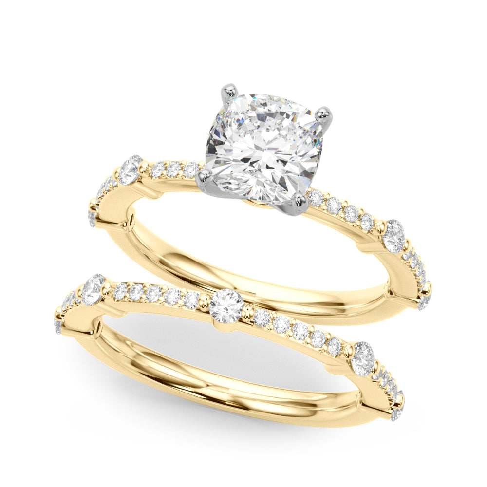 Bespoke Single Row Engagement Ring Round Diamond Engagement Ring — 9K/18K Gold & Platinum