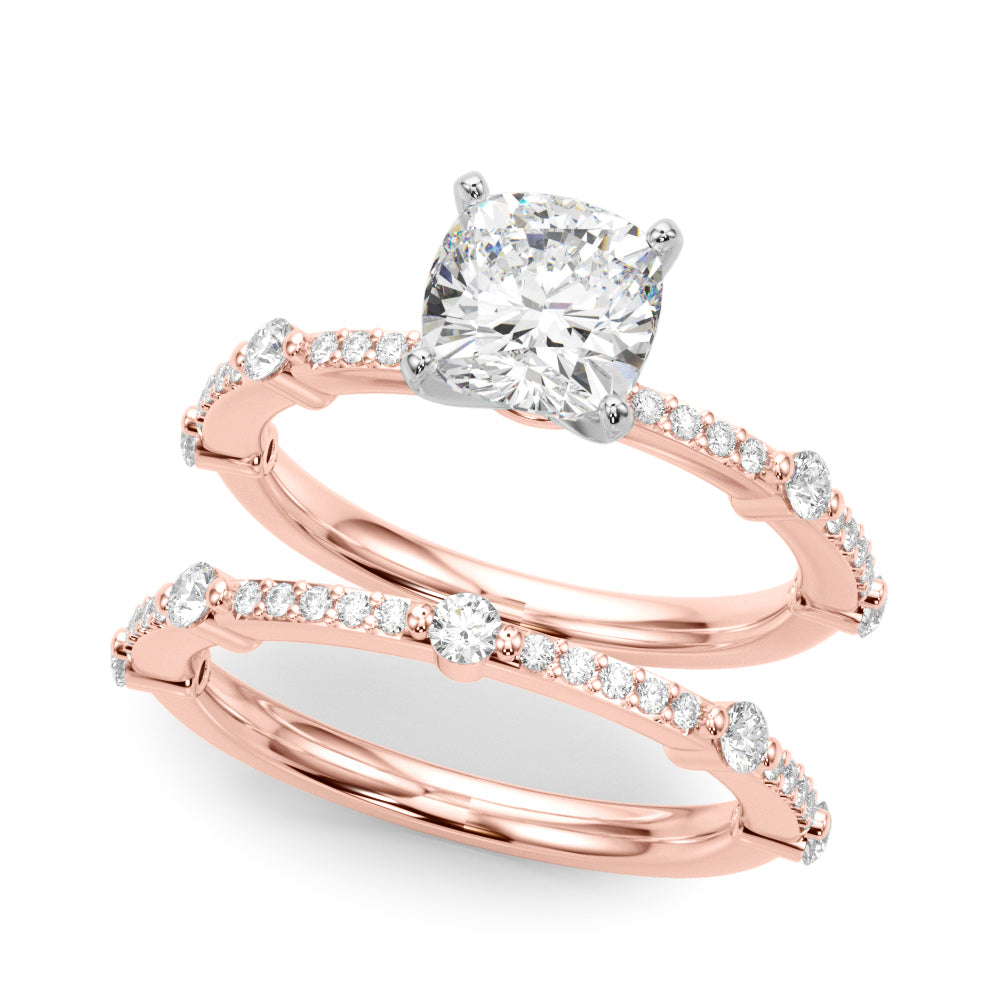 Bespoke Single Row Engagement Ring Round Diamond Engagement Ring — 9K/18K Gold & Platinum