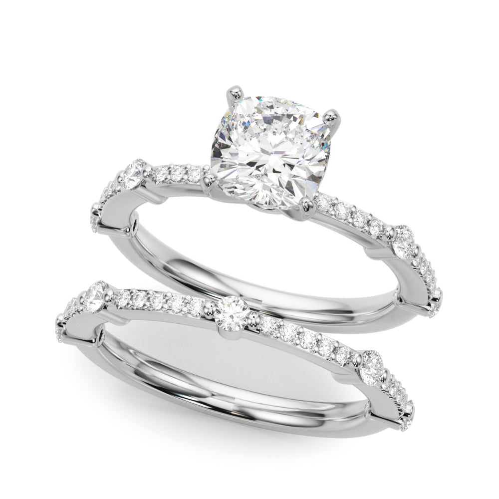 Bespoke Single Row Engagement Ring Round Diamond Engagement Ring — 9K/18K Gold & Platinum