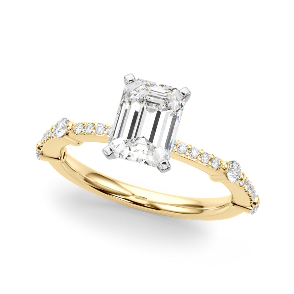 Bespoke Single Row Engagement Ring Round Diamond Engagement Ring — 9K/18K Gold & Platinum