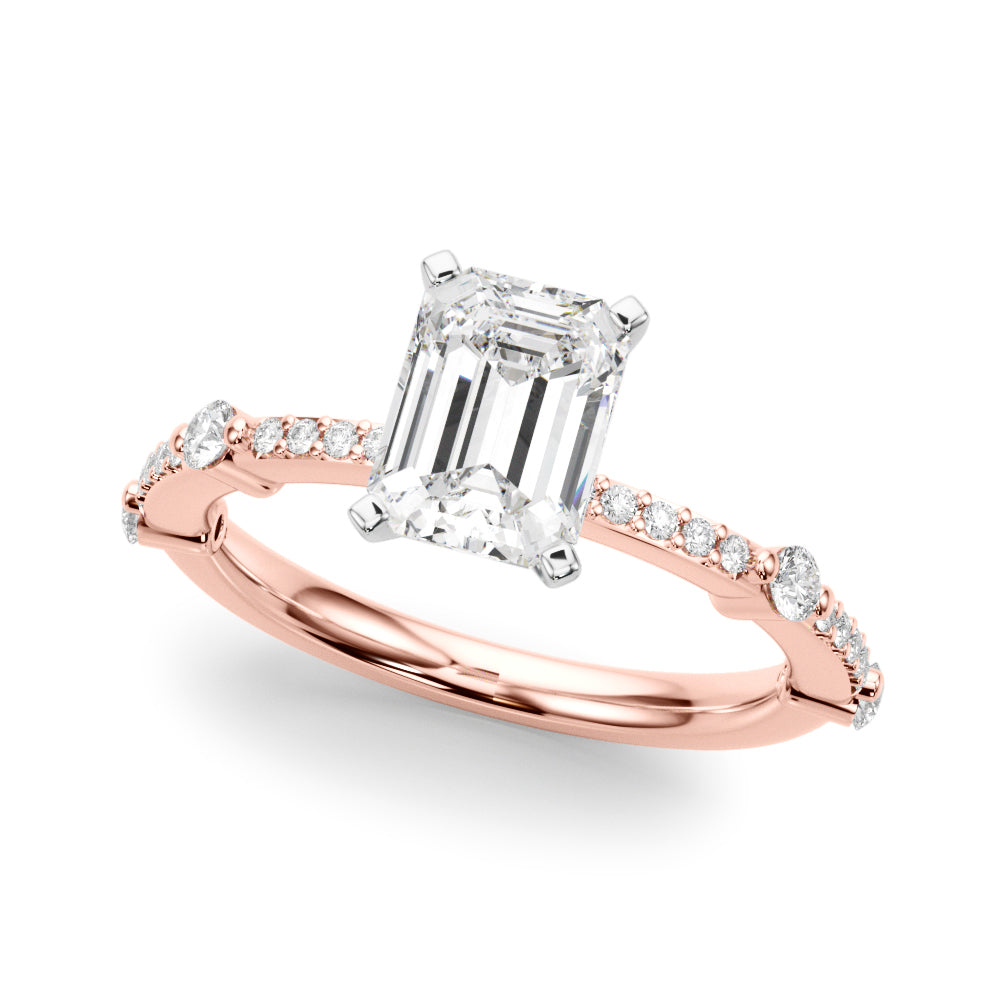 Bespoke Single Row Engagement Ring Round Diamond Engagement Ring — 9K/18K Gold & Platinum