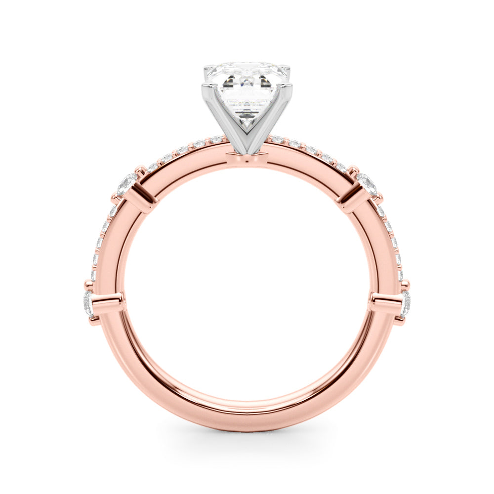 Bespoke Single Row Engagement Ring Round Diamond Engagement Ring — 9K/18K Gold & Platinum