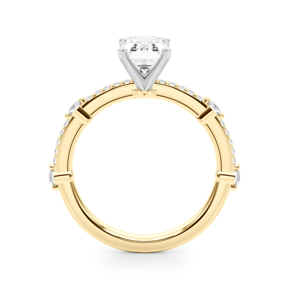 Bespoke Single Row Engagement Ring Round Diamond Engagement Ring — 9K/18K Gold & Platinum