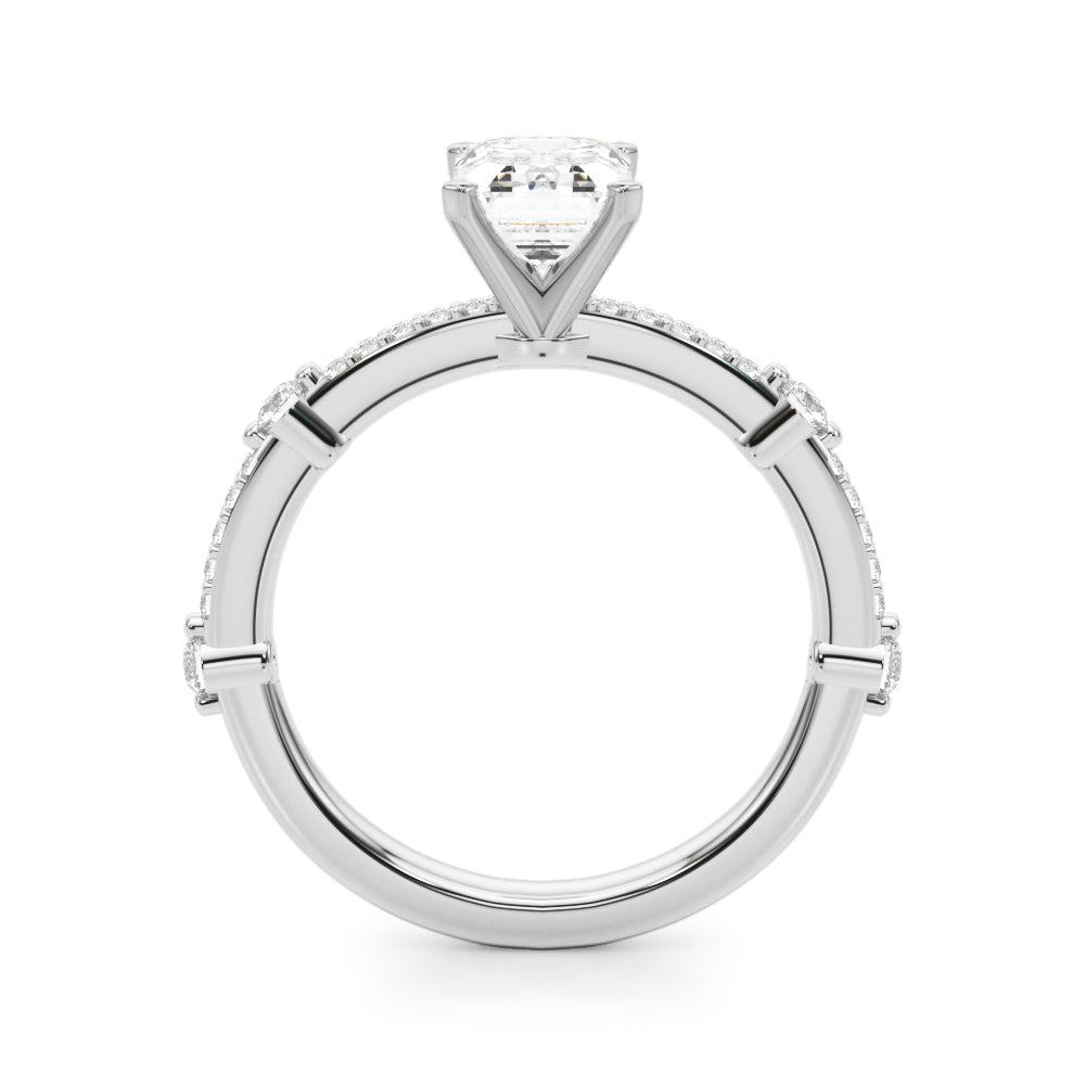 Bespoke Single Row Engagement Ring Round Diamond Engagement Ring — 9K/18K Gold & Platinum