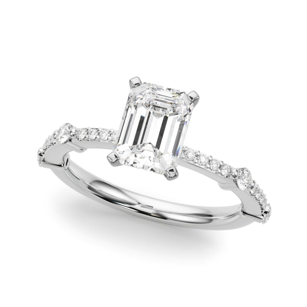 Bespoke Single Row Engagement Ring Round Diamond Engagement Ring — 9K/18K Gold & Platinum