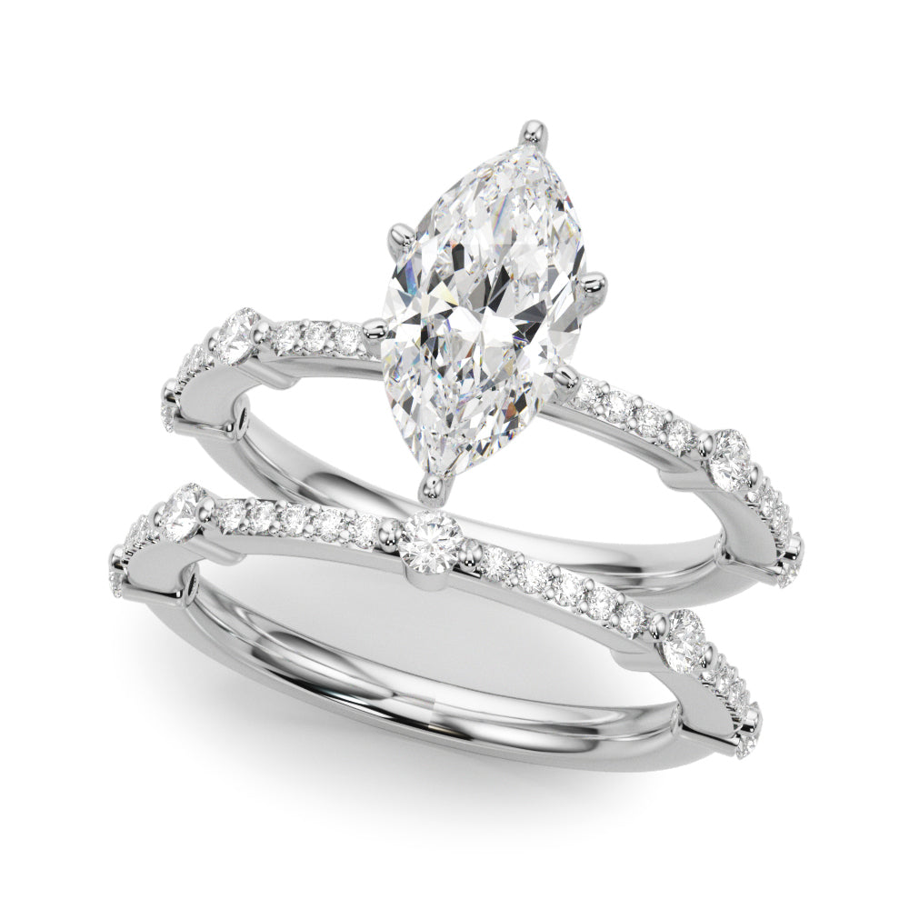 Bespoke Single Row Engagement Ring Round Diamond Engagement Ring — 9K/18K Gold & Platinum