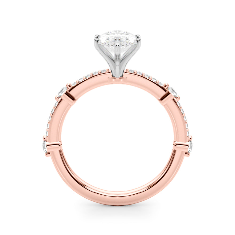 Bespoke Single Row Engagement Ring Round Diamond Engagement Ring — 9K/18K Gold & Platinum