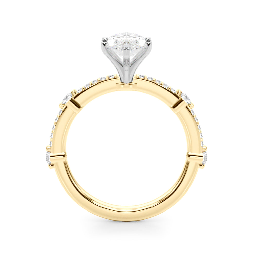 Bespoke Single Row Engagement Ring Round Diamond Engagement Ring — 9K/18K Gold & Platinum
