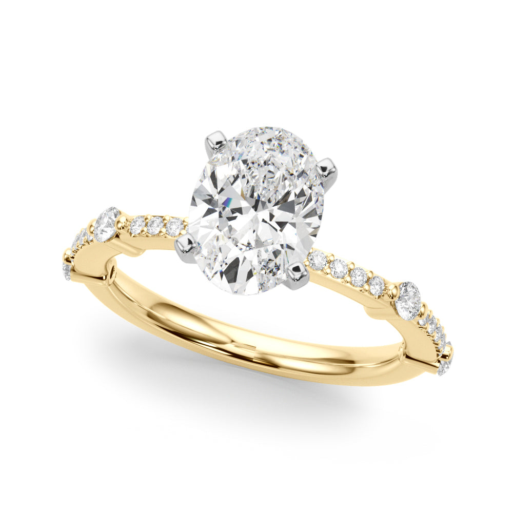 Bespoke Single Row Engagement Ring Round Diamond Engagement Ring — 9K/18K Gold & Platinum