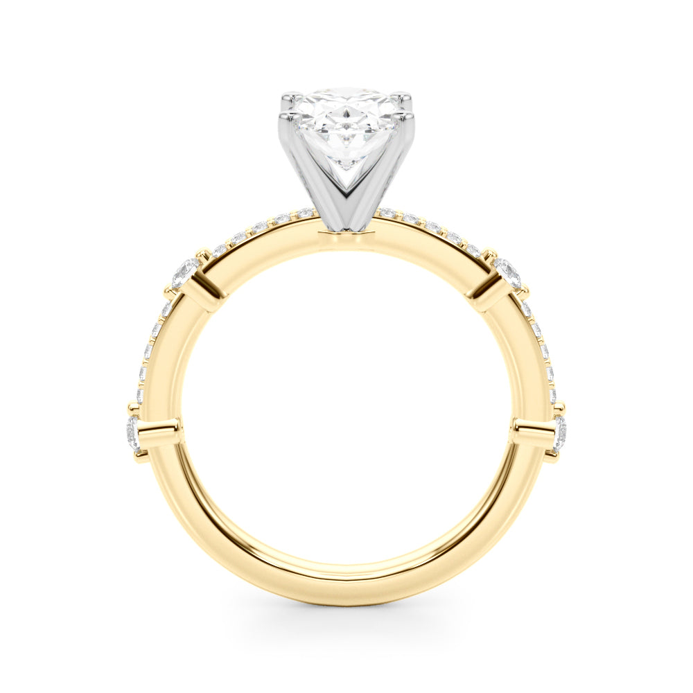 Bespoke Single Row Engagement Ring Round Diamond Engagement Ring — 9K/18K Gold & Platinum