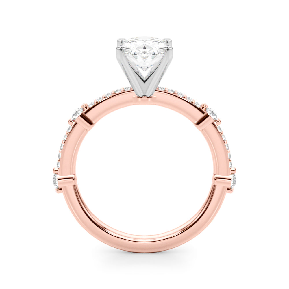 Bespoke Single Row Engagement Ring Round Diamond Engagement Ring — 9K/18K Gold & Platinum