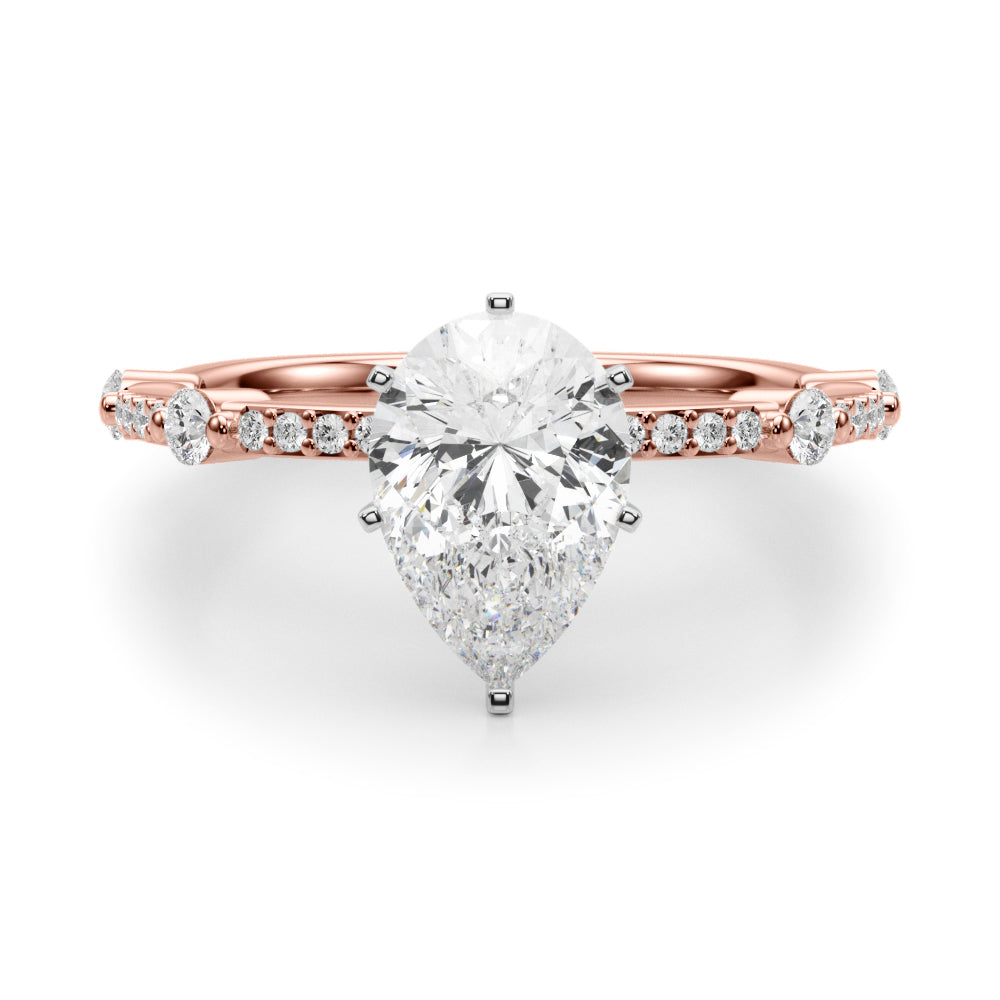 Bespoke Single Row Engagement Ring Round Diamond Engagement Ring — 9K/18K Gold & Platinum