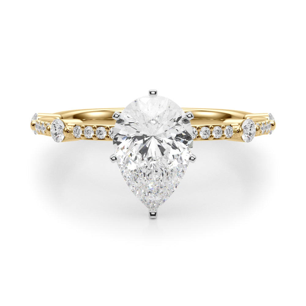 Bespoke Single Row Engagement Ring Round Diamond Engagement Ring — 9K/18K Gold & Platinum