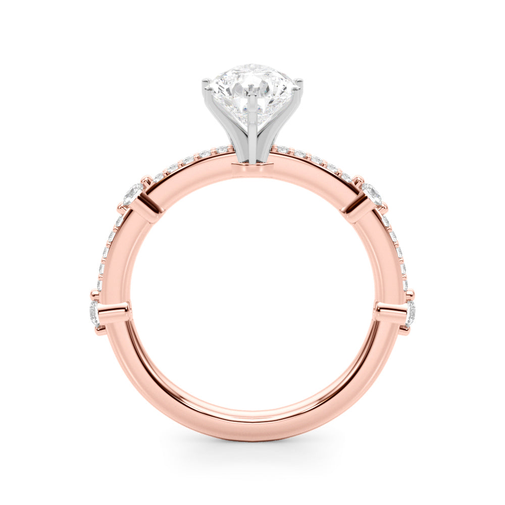 Bespoke Single Row Engagement Ring Round Diamond Engagement Ring — 9K/18K Gold & Platinum