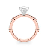 Bespoke Single Row Engagement Ring Round Diamond Engagement Ring — 9K/18K Gold & Platinum