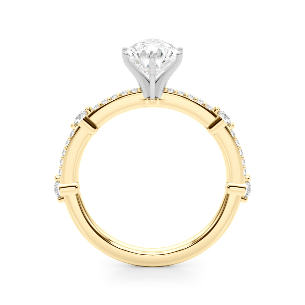 Bespoke Single Row Engagement Ring Round Diamond Engagement Ring — 9K/18K Gold & Platinum