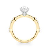 Bespoke Single Row Engagement Ring Round Diamond Engagement Ring — 9K/18K Gold & Platinum