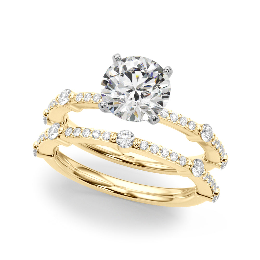 Bespoke Single Row Engagement Ring Round Diamond Engagement Ring — 9K/18K Gold & Platinum