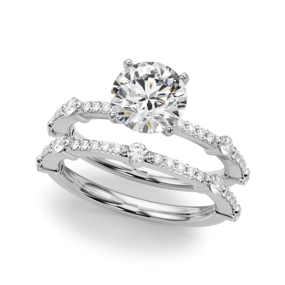 Bespoke Single Row Engagement Ring Round Diamond Engagement Ring — 9K/18K Gold & Platinum