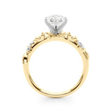 Exquisite Flower Dia Engagement Ring Round Diamond Engagement Ring — 9K/18K Gold & Platinum