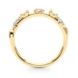Floral Half Eternity Ring in Gold & Platinum
