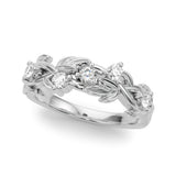 Floral Half Eternity Ring in Gold & Platinum