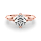 Sophisticated Knife Edge Solitaire Eng Ring Round Diamond Engagement Ring — 9K/18K Gold & Platinum