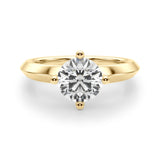 Sophisticated Knife Edge Solitaire Eng Ring Round Diamond Engagement Ring — 9K/18K Gold & Platinum