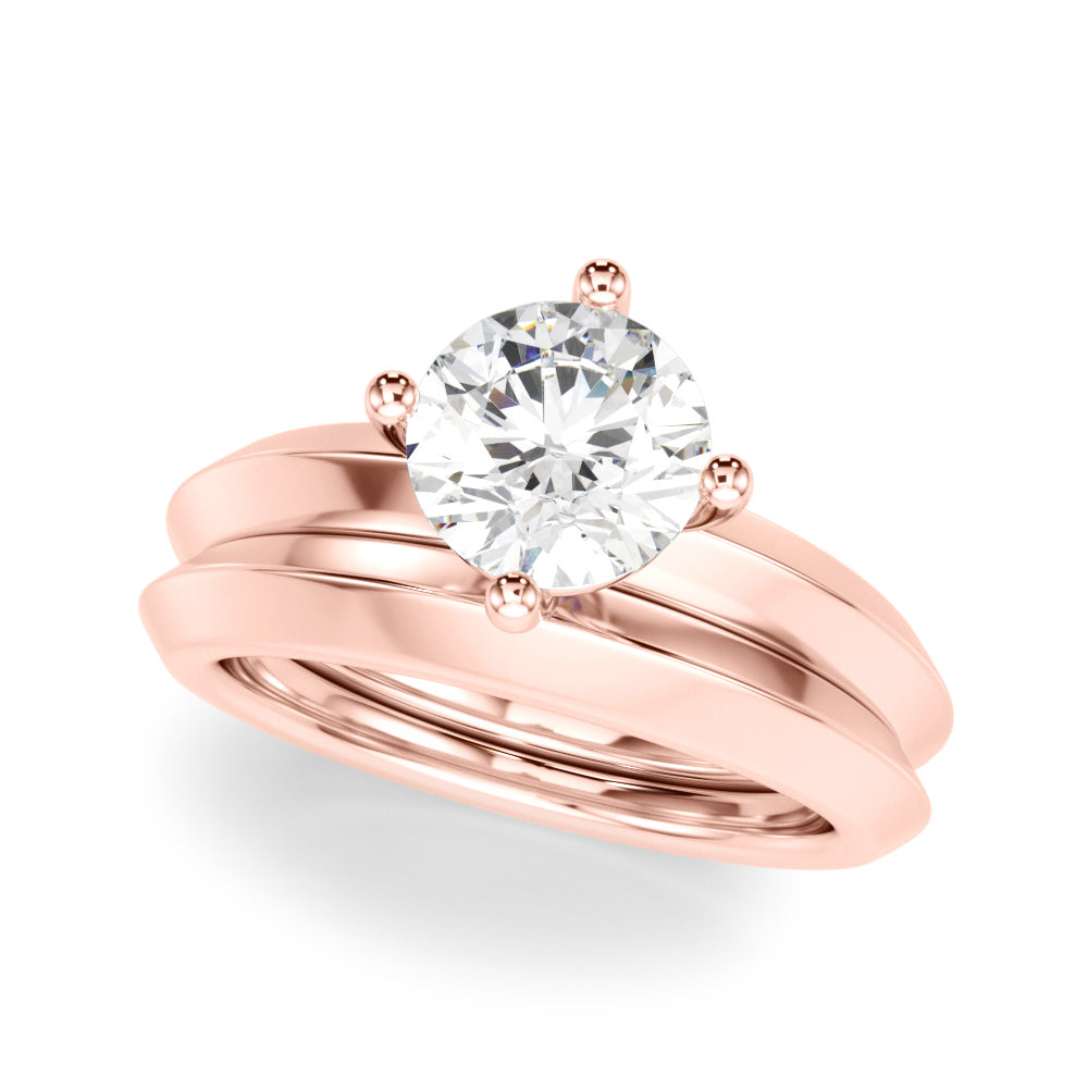Sophisticated Knife Edge Solitaire Eng Ring Round Diamond Engagement Ring — 9K/18K Gold & Platinum