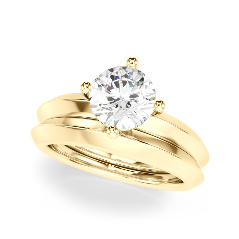 Sophisticated Knife Edge Solitaire Eng Ring Round Diamond Engagement Ring — 9K/18K Gold & Platinum