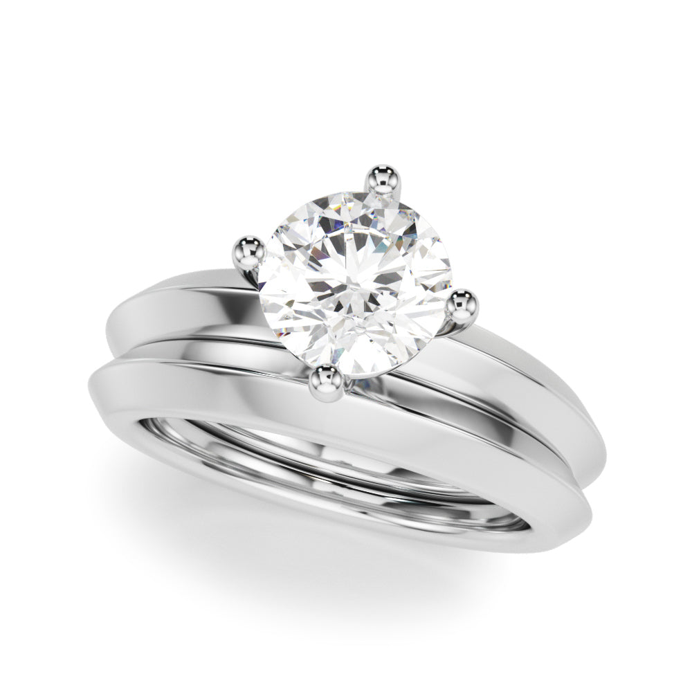 Sophisticated Knife Edge Solitaire Eng Ring Round Diamond Engagement Ring — 9K/18K Gold & Platinum