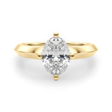 Eternal Knife Edge Solitaire Eng Ring Oval Diamond Engagement Ring — 9K/18K Gold & Platinum