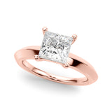 Radiant Knife Edge Solitaire Eng Ring Princess Diamond Engagement Ring — 9K/18K Gold & Platinum