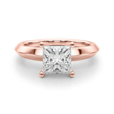 Radiant Knife Edge Solitaire Eng Ring Princess Diamond Engagement Ring — 9K/18K Gold & Platinum