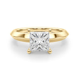 Radiant Knife Edge Solitaire Eng Ring Princess Diamond Engagement Ring — 9K/18K Gold & Platinum