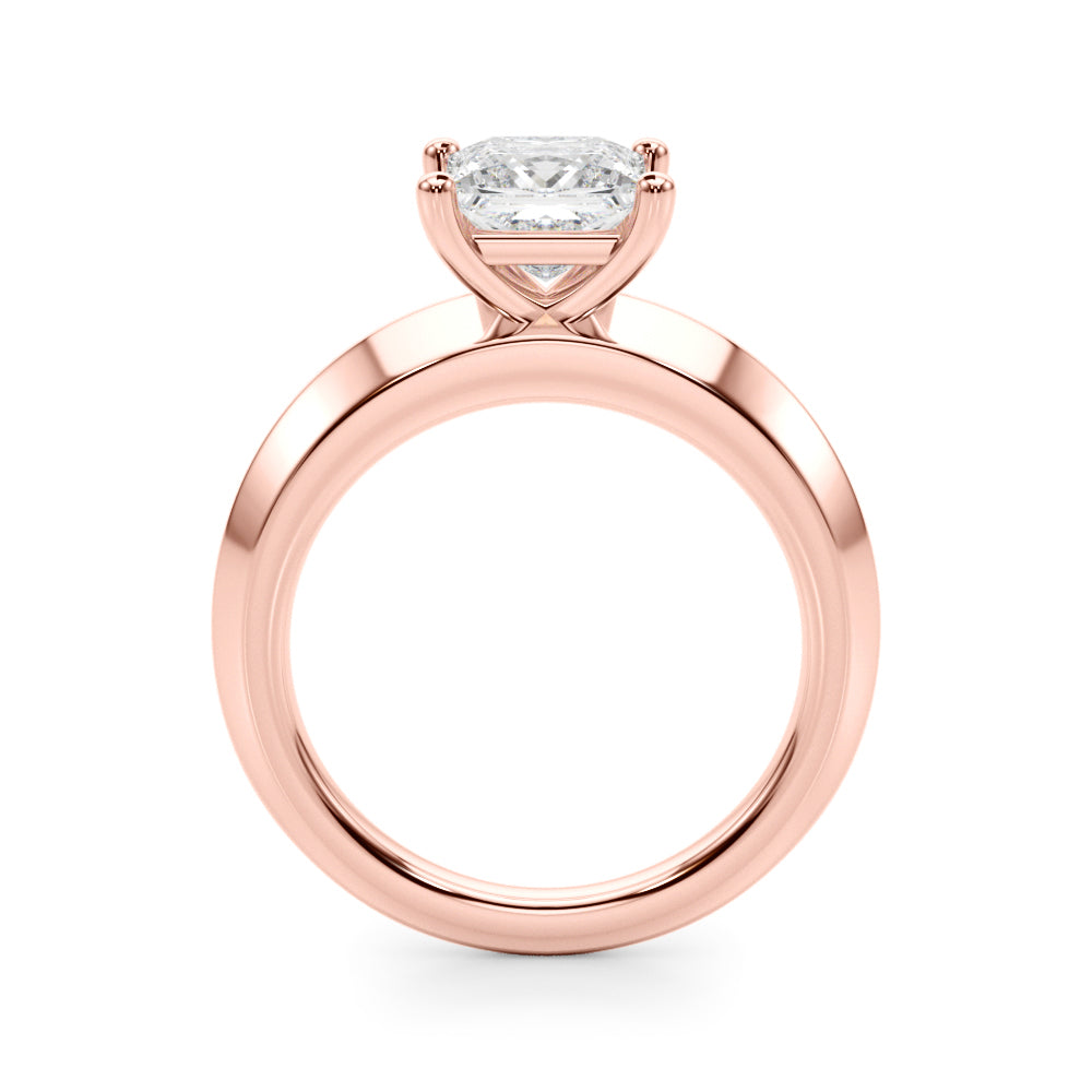 Radiant Knife Edge Solitaire Eng Ring Princess Diamond Engagement Ring — 9K/18K Gold & Platinum