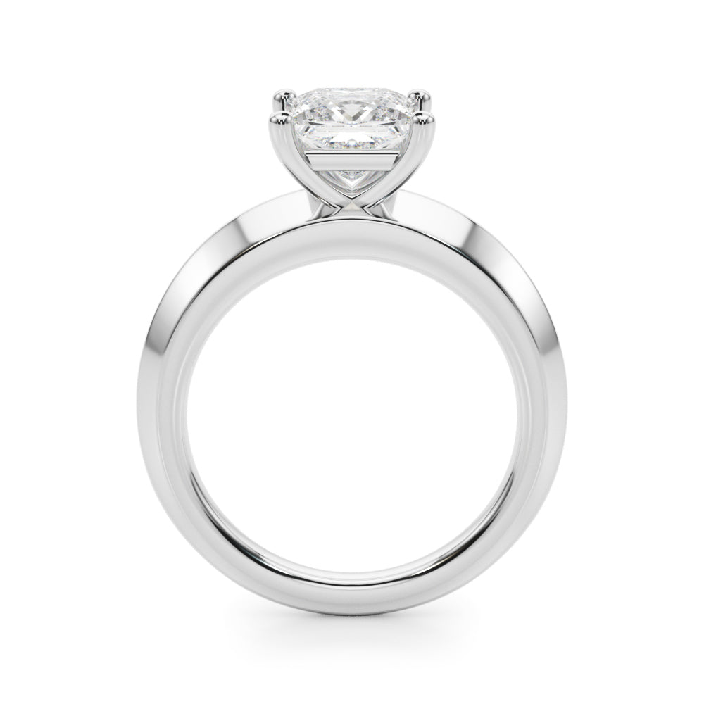 Radiant Knife Edge Solitaire Eng Ring Princess Diamond Engagement Ring — 9K/18K Gold & Platinum