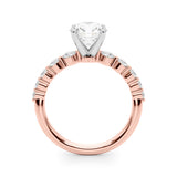 Majestic Single Row Shared Pr Eng Ring Round Diamond Engagement Ring — 9K/18K Gold & Platinum