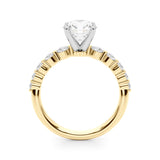 Majestic Single Row Shared Pr Eng Ring Round Diamond Engagement Ring — 9K/18K Gold & Platinum