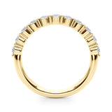 Single Shared Prong Half Eternity Ring in Gold & Platinum