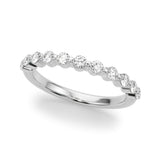 Single Shared Prong Half Eternity Ring in Gold & Platinum