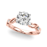 Sculpted Twist Diamond Engagement Ring Round Diamond Engagement Ring — 9K/18K Gold & Platinum