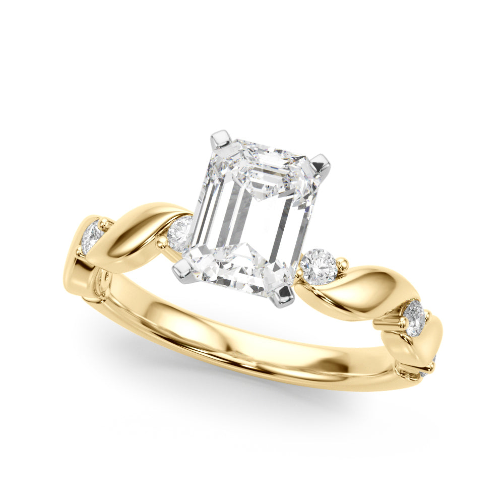 Sculpted Twist Diamond Engagement Ring Round Diamond Engagement Ring — 9K/18K Gold & Platinum