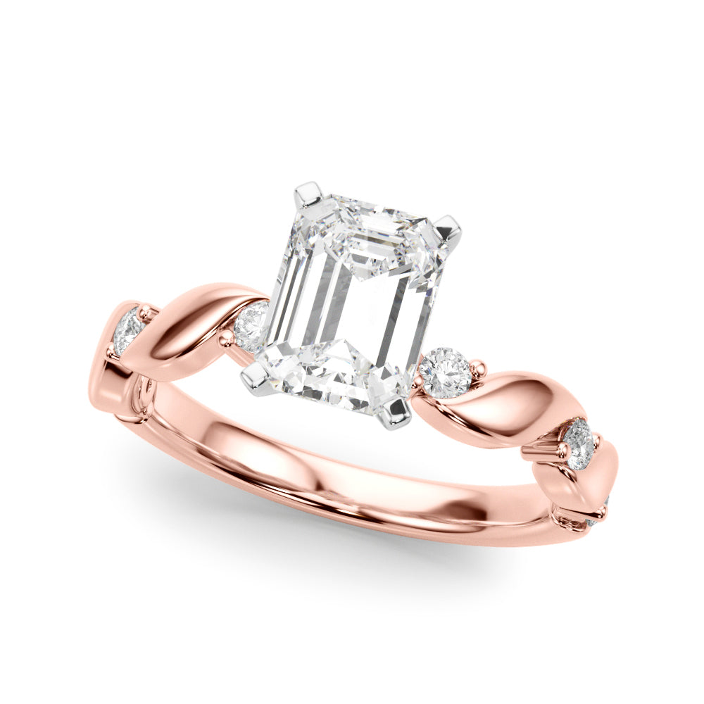 Sculpted Twist Diamond Engagement Ring Round Diamond Engagement Ring — 9K/18K Gold & Platinum