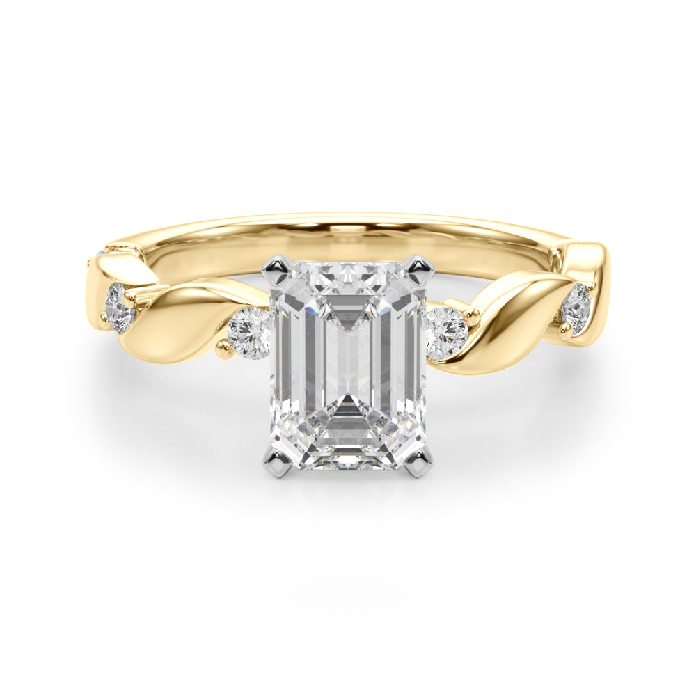Sculpted Twist Diamond Engagement Ring Round Diamond Engagement Ring — 9K/18K Gold & Platinum