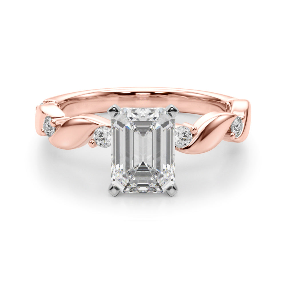 Sculpted Twist Diamond Engagement Ring Round Diamond Engagement Ring — 9K/18K Gold & Platinum